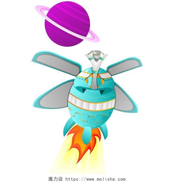 飞船与星球宇宙飞船元素行星AI素材微立体宇宙飞船元素